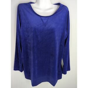 Woman Within Women's Velvet Loungewear Sweatshirts Purple Size‎ 14/16
